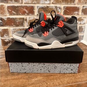Air Jordan 4 Retro Gray and Red Sneakers